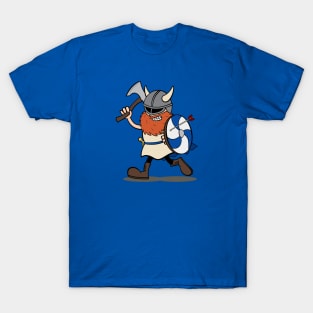 Viking Berserker Cartoon (Player 1 / blue) T-Shirt